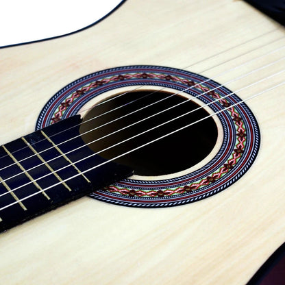 38 Wooden Beginners Acoustic Guitar Set With Case Strap Pick  Natural Finish For RightHanded Player 3