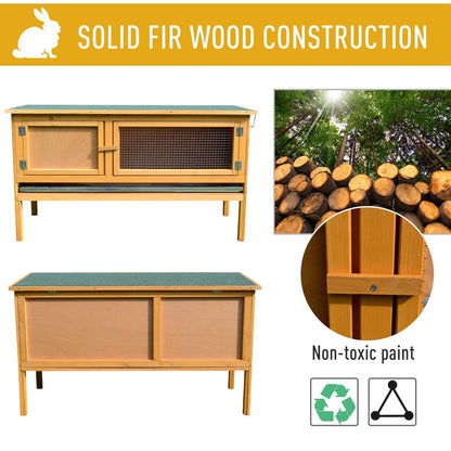 Weatherproof Wood Hutch For Small Animals Raised Outdoor Backyard Habitat  Resistant Cage 6