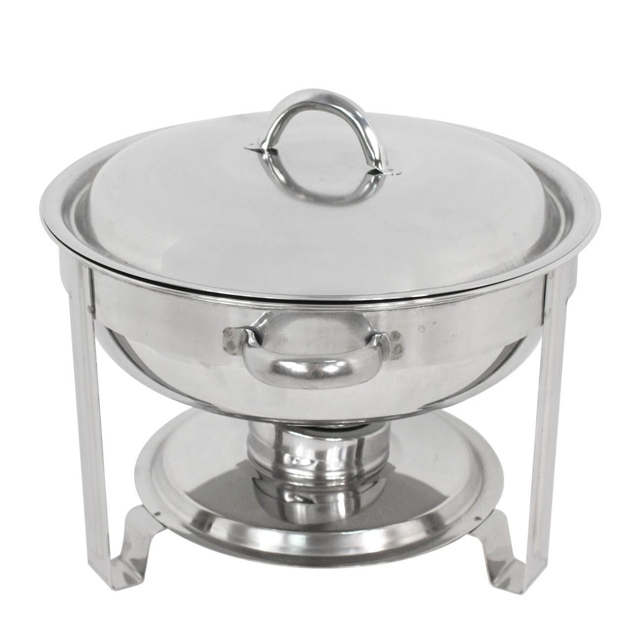 3 Pack Round Chafing Dishes 5 Stainless Steel FullSize Buffet Tray Set For Catering Weddings  Event 1