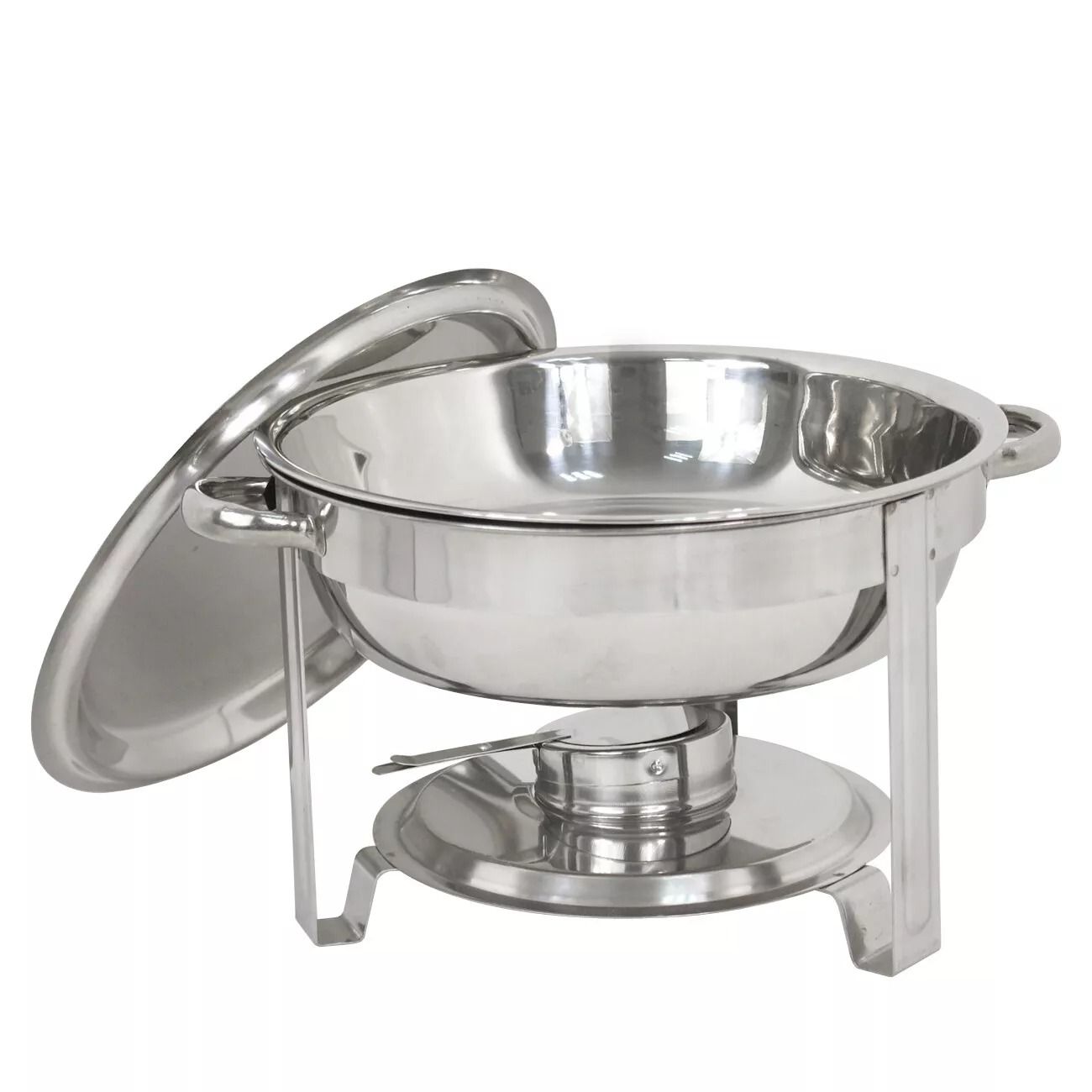 3 Pack Round Chafing Dishes 5 Stainless Steel FullSize Buffet Tray Set For Catering Weddings  Event 2