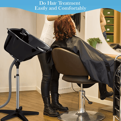 Professional Portable Salon Shampoo Basin Height Adjustable Black Hair Washing Treatment Bowl For B 1