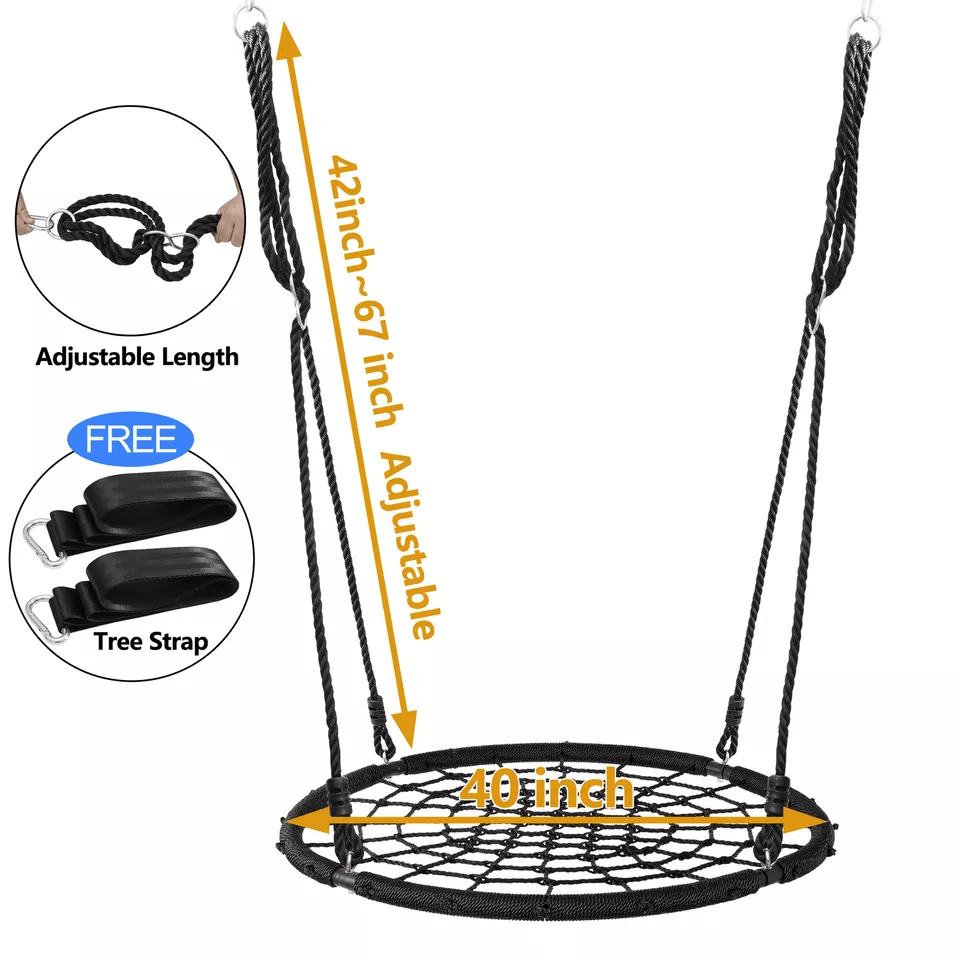 Spider Web Tree Net Swing Heavy Duty Safe Nylon Rope EZ Setup 2