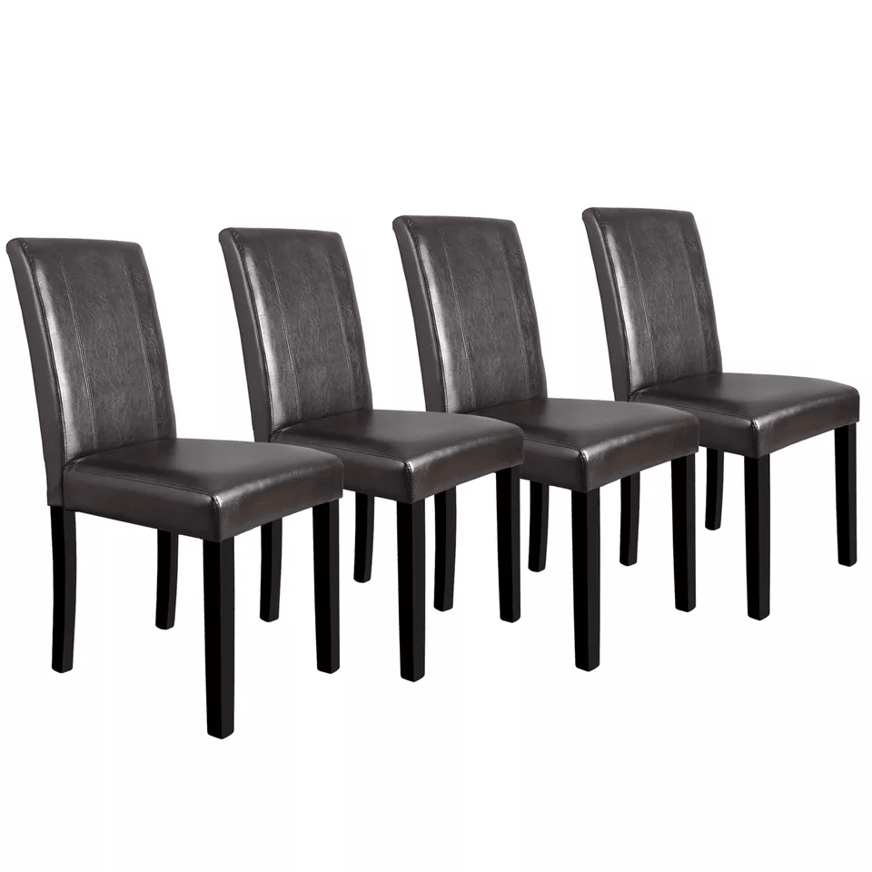 Formal Dining Room Chairs Set Parson Style With Leather Accent And Solid Wood Legs Modern Upholster 2