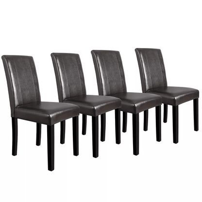 Formal Dining Room Chairs Set Parson Style With Leather Accent And Solid Wood Legs Modern Upholster 2