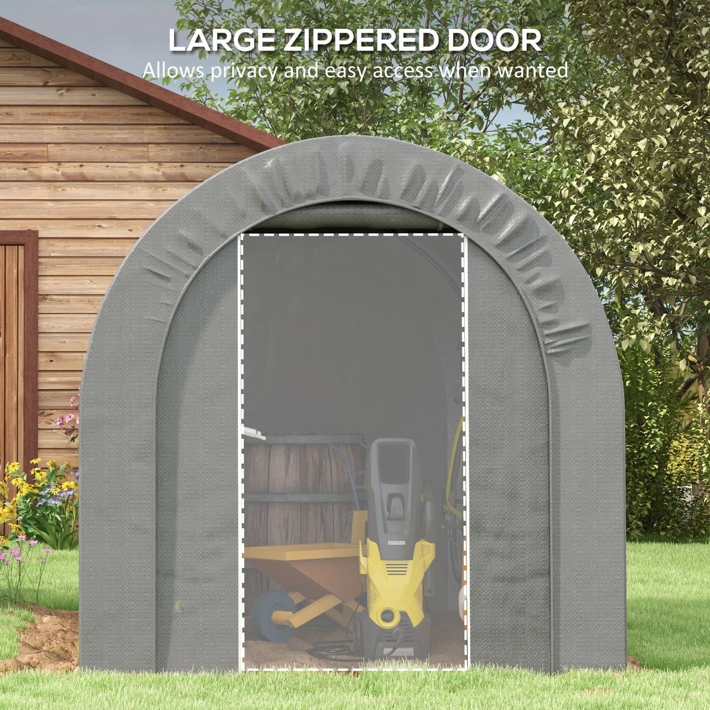 Outsunny 6x8ft Heavy Duty Outdoor Storage Shed Waterproof  Portable Garden Shed 4