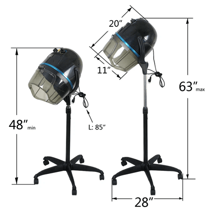 Professional Hair Bonnet Dryer For Hot Perms Adjustable Height Salon Use 4