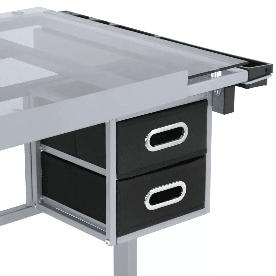 Tempered Glass Adjustable Rolling Drawing Drafting Table Professional Art  Craft Work Station With  7