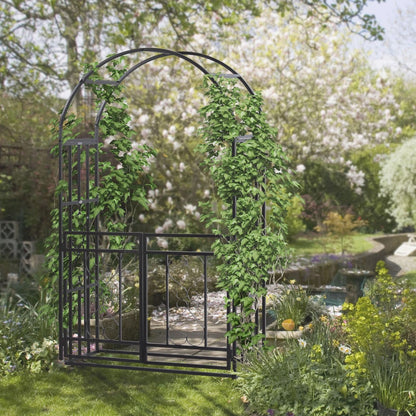 HeavyDuty Metal Garden Arch 675 Outdoor Arbor For Weddings Climbing Plants  Decorative Hearts Desig 1