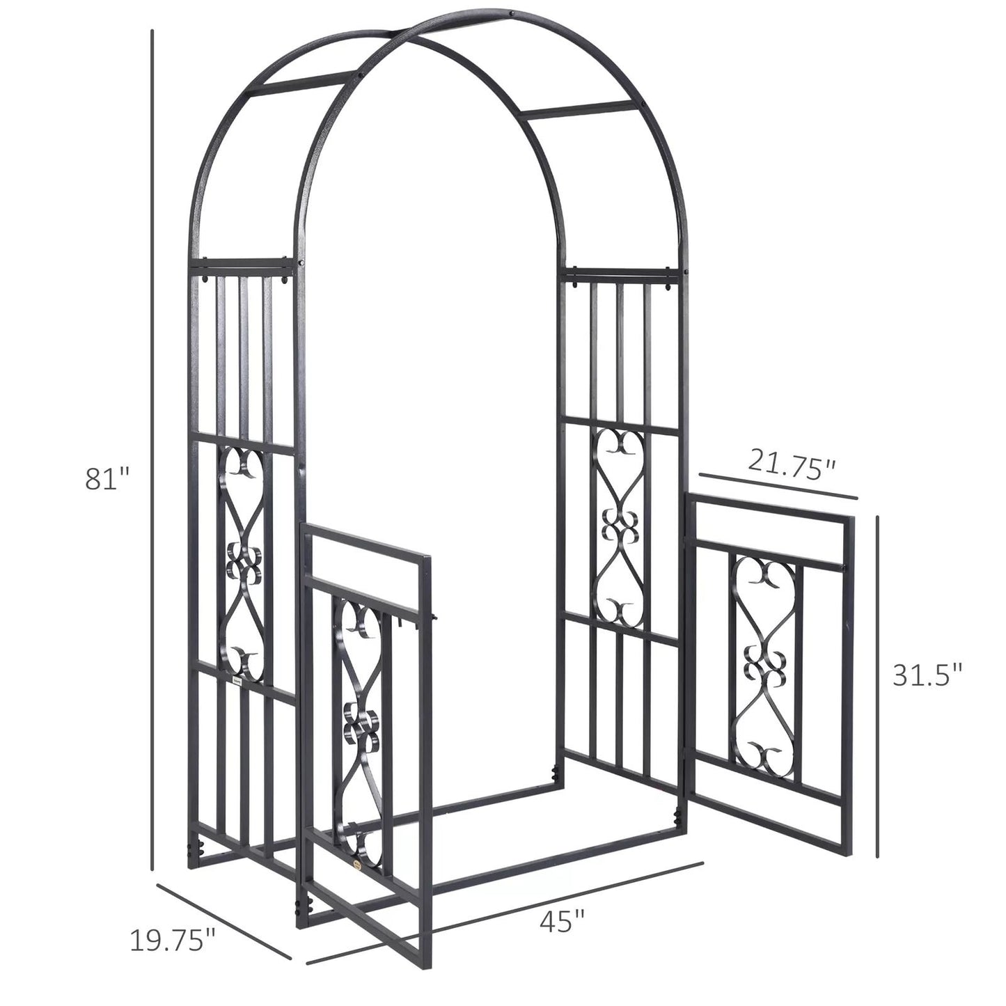 HeavyDuty Metal Garden Arch 675 Outdoor Arbor For Weddings Climbing Plants  Decorative Hearts Desig 7