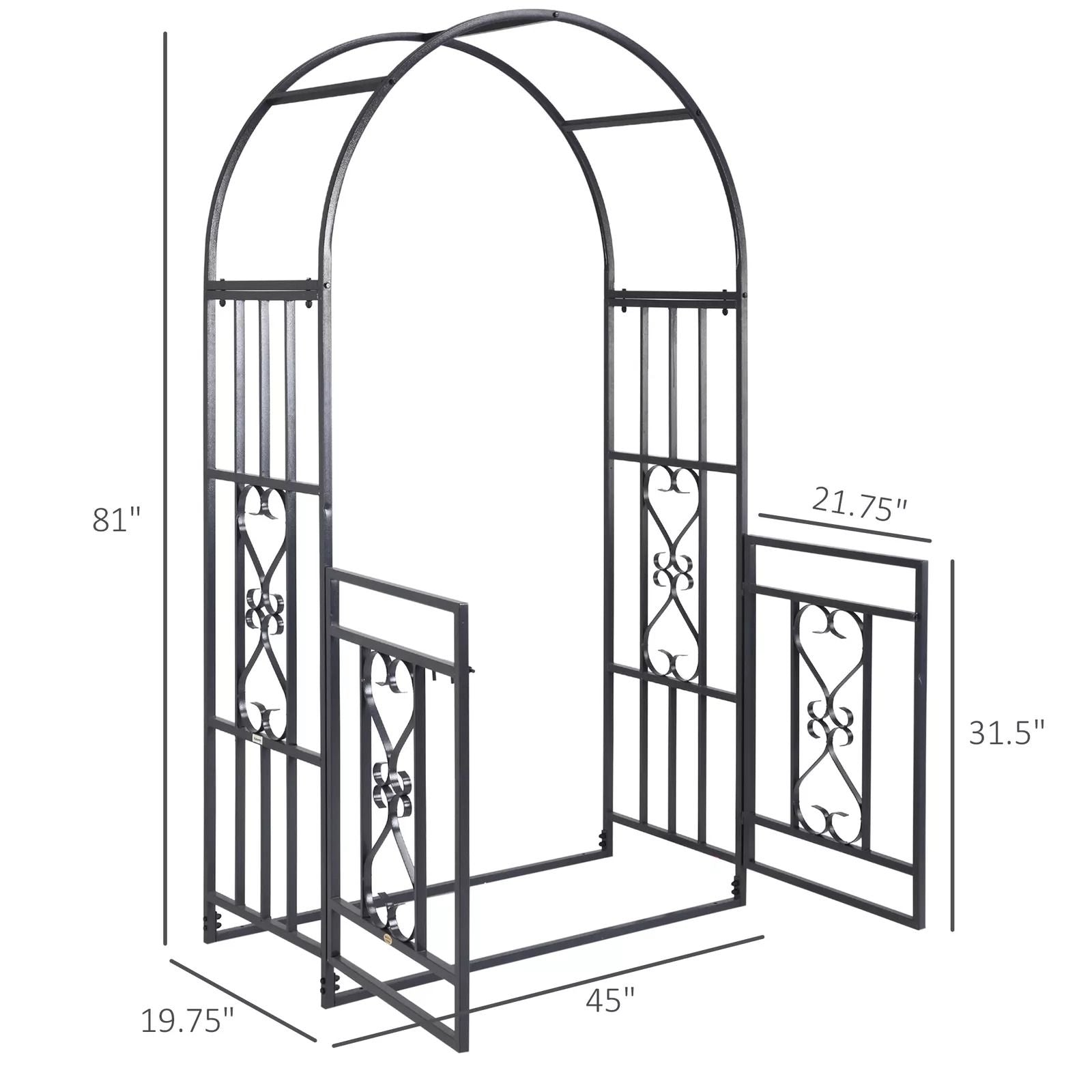 HeavyDuty Metal Garden Arch 675 Outdoor Arbor For Weddings Climbing Plants  Decorative Hearts Desig 7