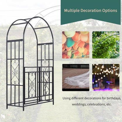 HeavyDuty Metal Garden Arch 675 Outdoor Arbor For Weddings Climbing Plants  Decorative Hearts Desig 6