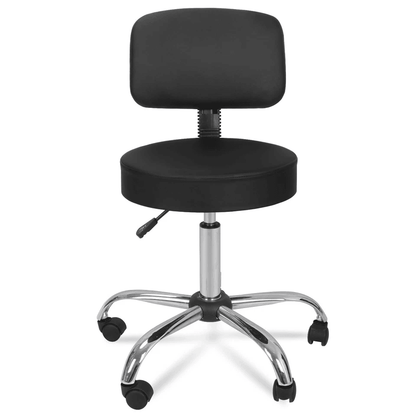 Adjustable Black Rolling Medical Spa Salon Stool With Backrest Cushion Swivel Chair For Tattoo Faci 2
