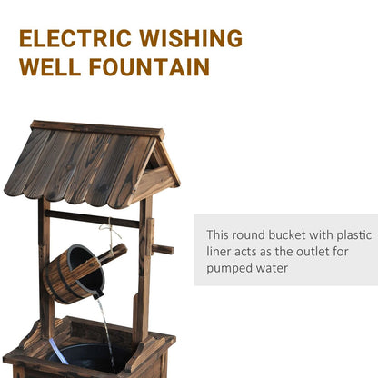 Outdoor Wishing Well Fountain Wooden Decorative Water Feature For Backyard  Garden 5