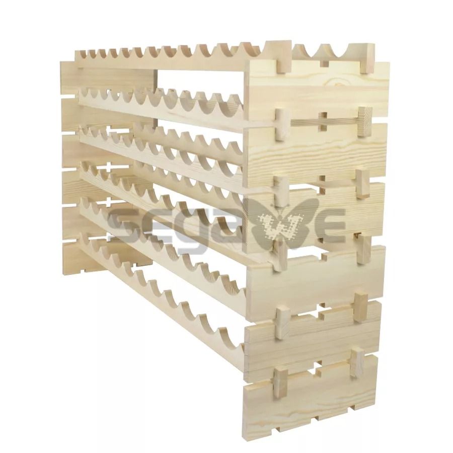 72 Bottles Wine Rack Holder  6Tier Stackable Solid Wood Storage Display Shelves For Wine Lovers 5