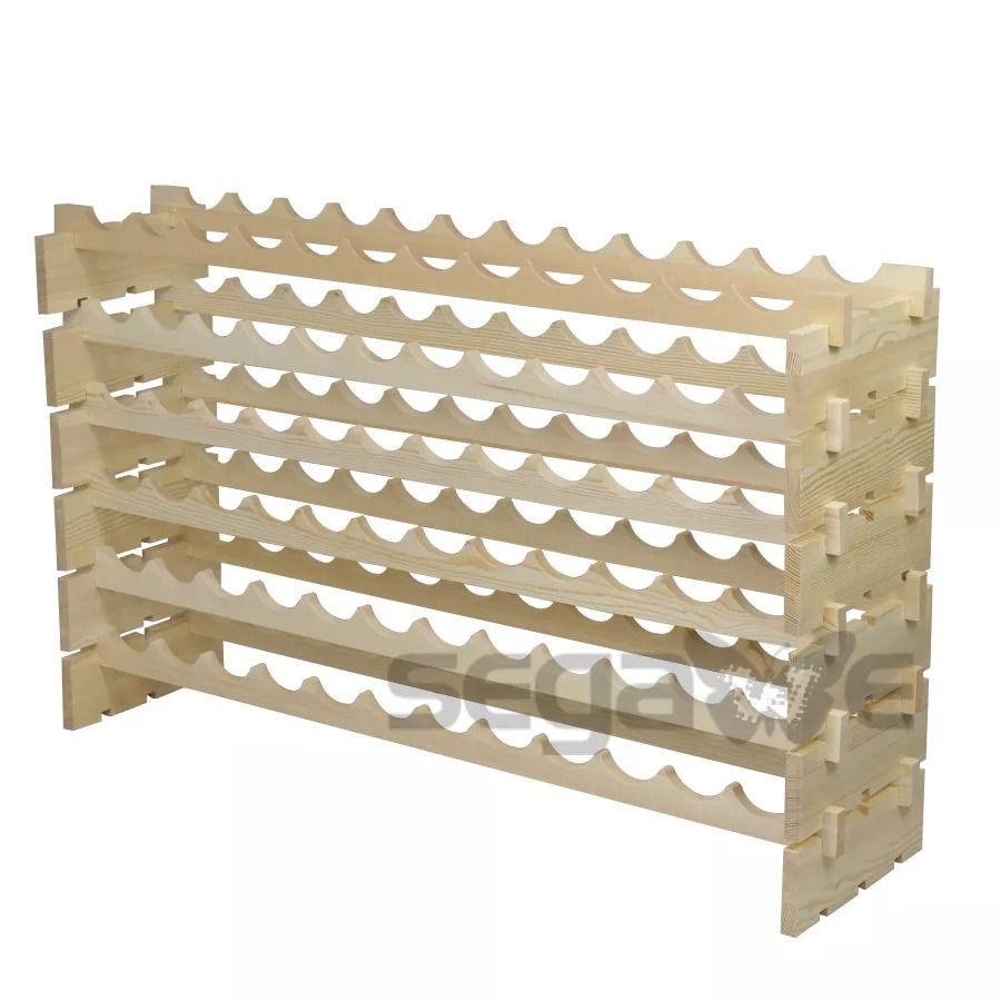 72 Bottles Wine Rack Holder  6Tier Stackable Solid Wood Storage Display Shelves For Wine Lovers 6