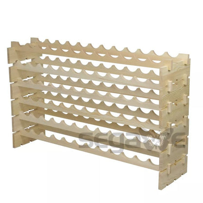 72 Bottles Wine Rack Holder  6Tier Stackable Solid Wood Storage Display Shelves For Wine Lovers 6