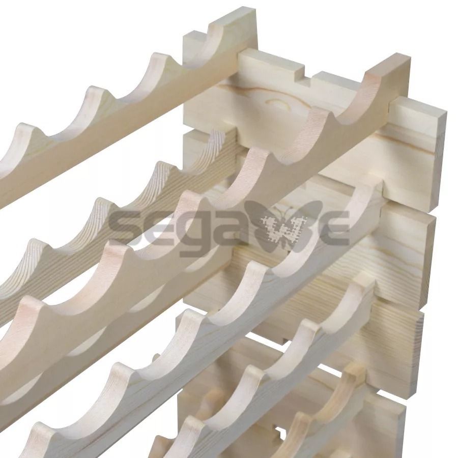 72 Bottles Wine Rack Holder  6Tier Stackable Solid Wood Storage Display Shelves For Wine Lovers 3