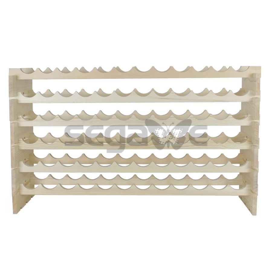 72 Bottles Wine Rack Holder  6Tier Stackable Solid Wood Storage Display Shelves For Wine Lovers 2