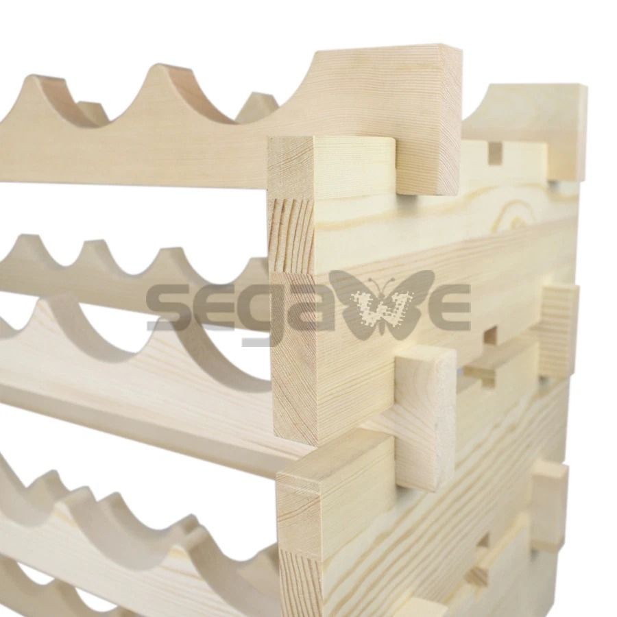 72 Bottles Wine Rack Holder  6Tier Stackable Solid Wood Storage Display Shelves For Wine Lovers 4