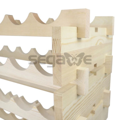 72 Bottles Wine Rack Holder  6Tier Stackable Solid Wood Storage Display Shelves For Wine Lovers 4
