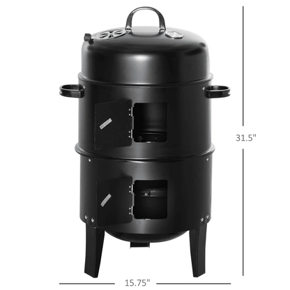 Outdoor BBQ Charcoal Smoker  Grill With Cooking Racks Builtin Heat Thermometer Heavy Duty Outdoor B 10
