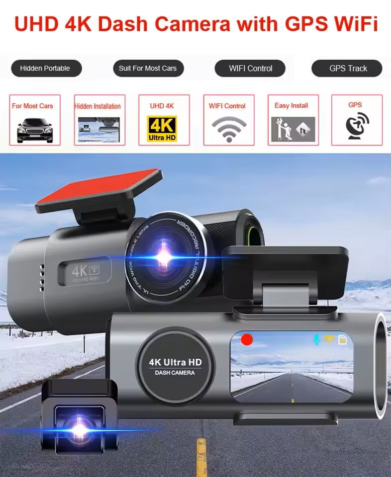4K UHD Dash Cam With Night Vision WiFi GPS And 24 Hour Parking Mode 4