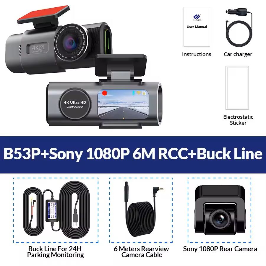 4K UHD Dash Cam With Night Vision WiFi GPS And 24 Hour Parking Mode 8
