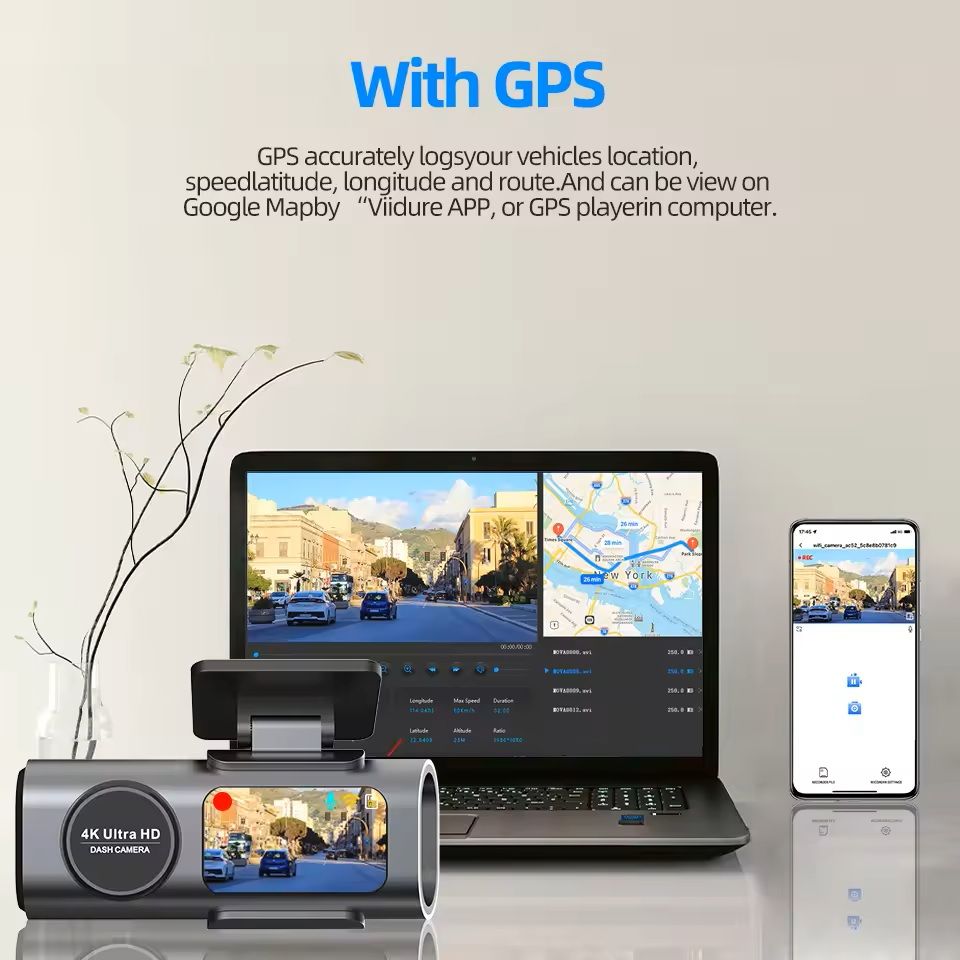 4K UHD Dash Cam With Night Vision WiFi GPS And 24 Hour Parking Mode 2
