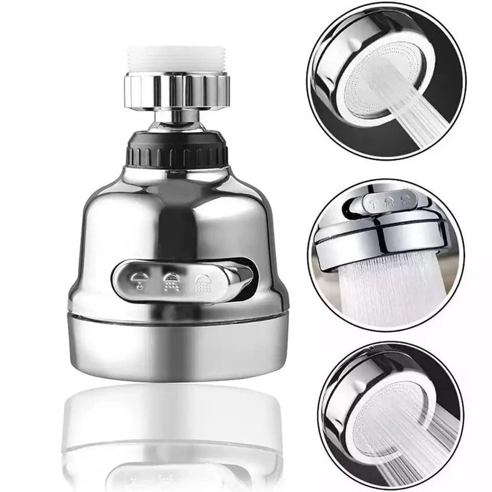 360 Degree Rotating Faucet – Movable Kitchen Tap Head with Water-Saving Nozzle Sprayer for Flexible Washing
