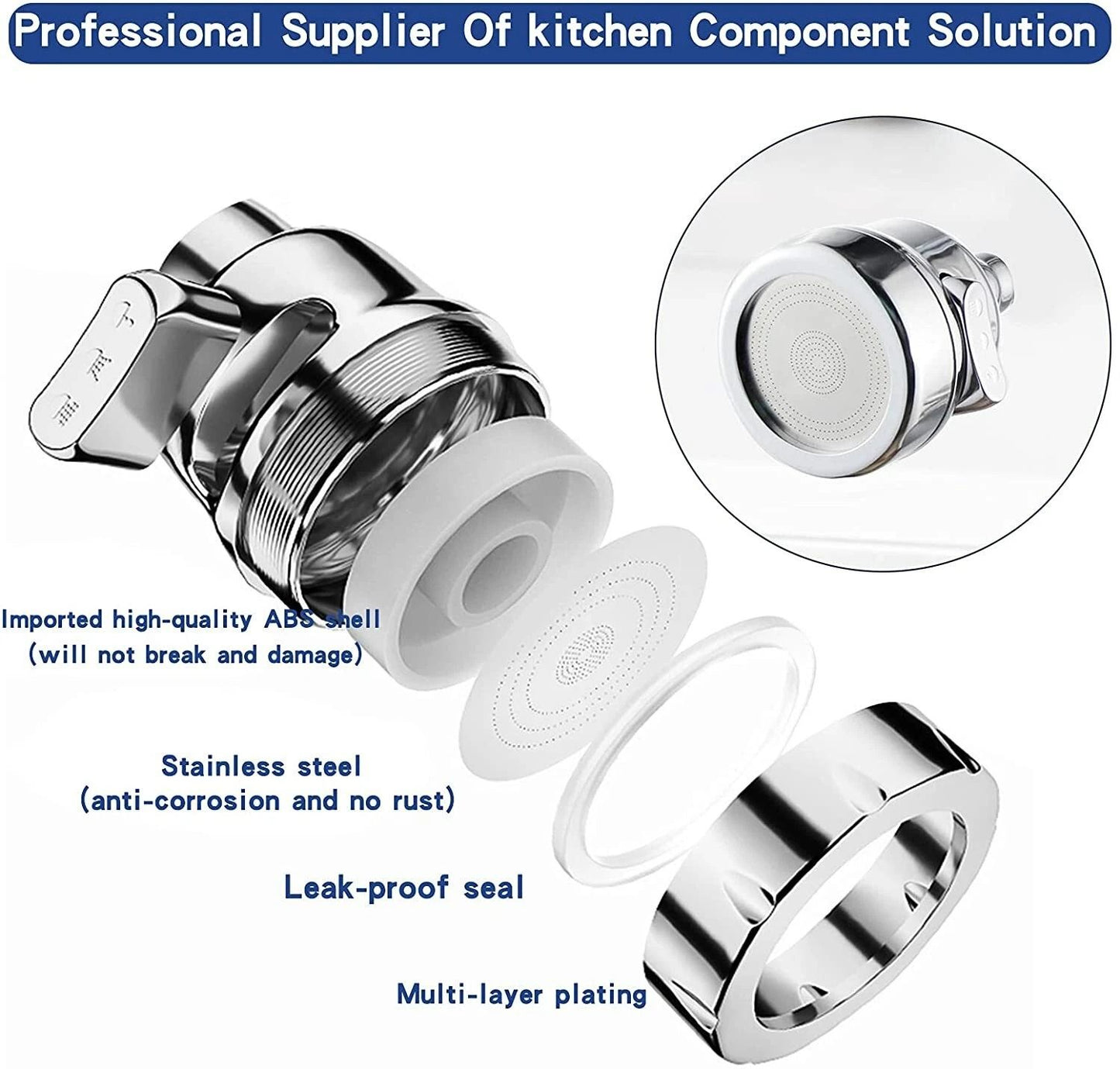 360 Degree Rotating Faucet  Movable Kitchen Tap Head With WaterSaving Nozzle Sprayer For Flexible W 9