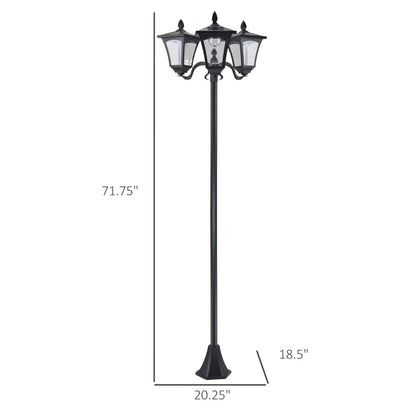 Triple Head Solar Light Post Durable AllWeather Outdoor Lamp For Driveways  Landscaping 6