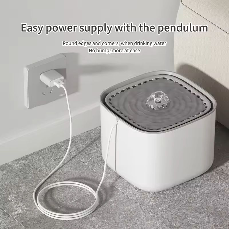 3L Cat Water Fountain With Recirculating Filter And USB Quiet Pump 3