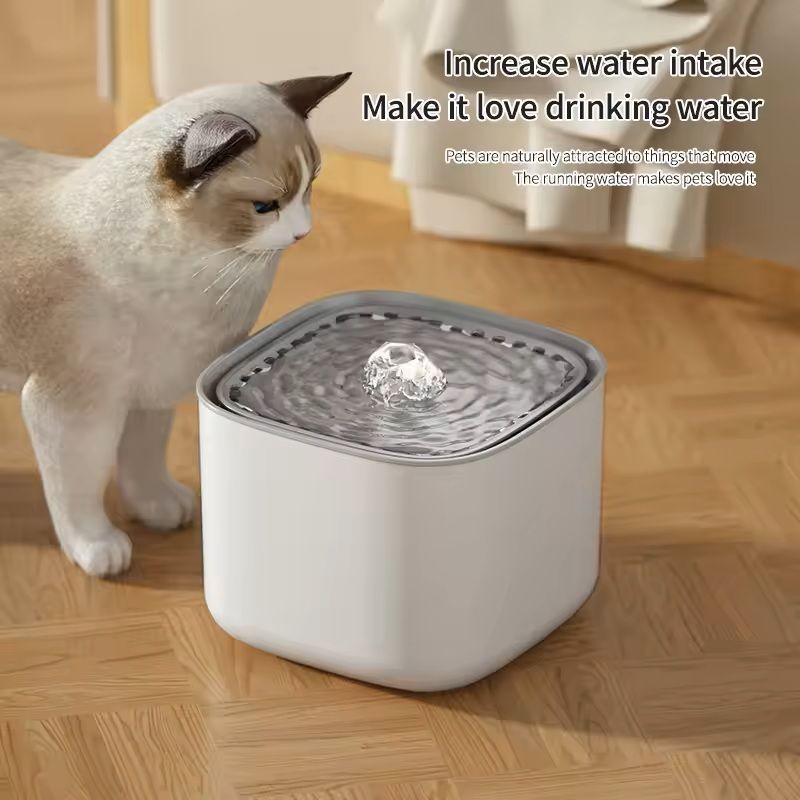 3L Cat Water Fountain with Recirculating Filter and USB Quiet Pump