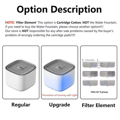 3L Cat Water Fountain With Recirculating Filter And USB Quiet Pump 4