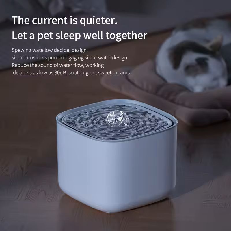 3L Cat Water Fountain With Recirculating Filter And USB Quiet Pump 6