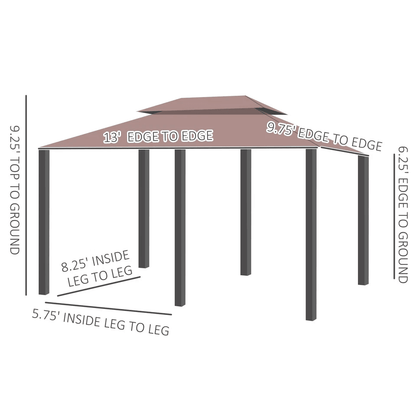 Outdoor 2Tier Vented Canopy Steel Gazebo BBQ Party Tent Shelter Shade Durable Patio Garden Pavilion 10