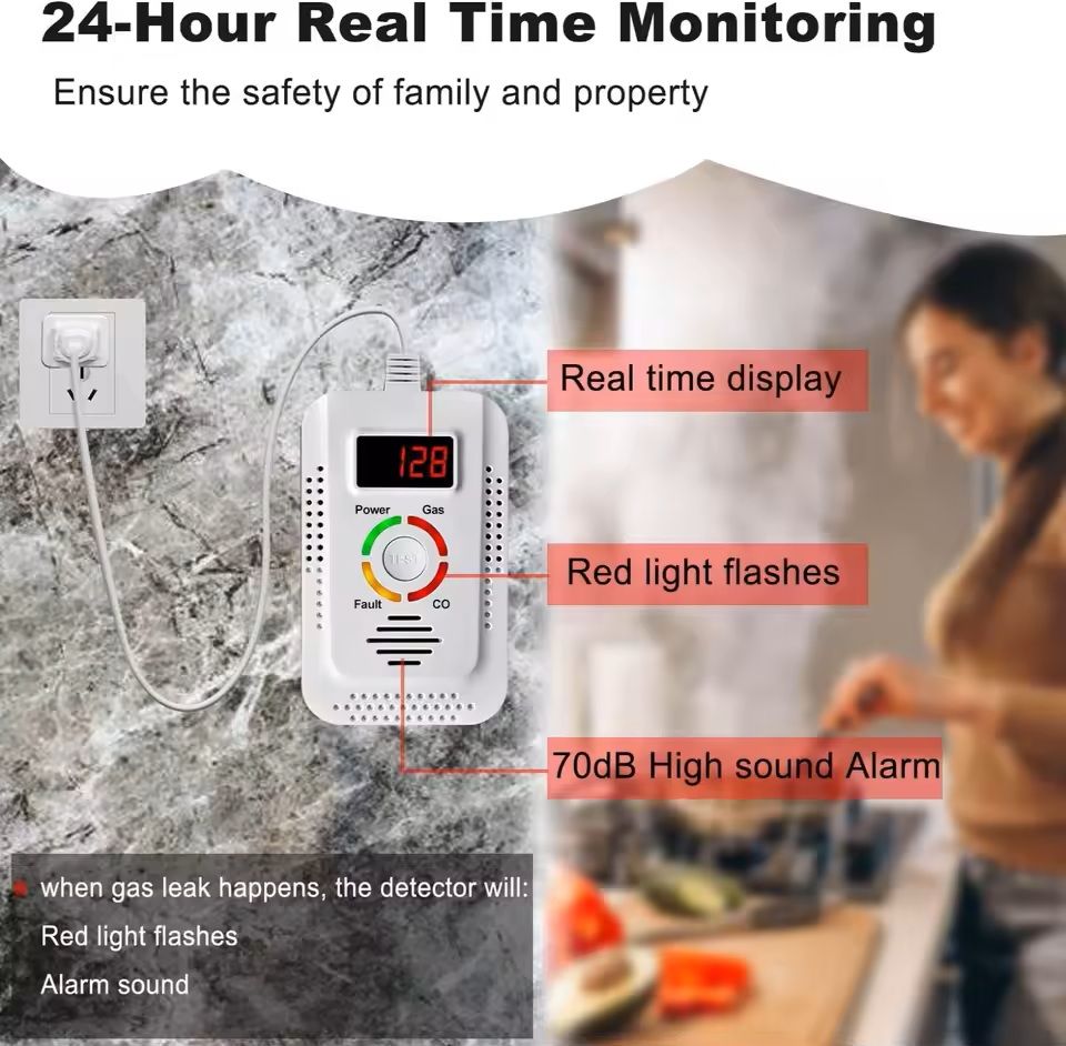 2 In 1 Natural Gas And Carbon Monoxide Detector For Home Safety Monitoring 5