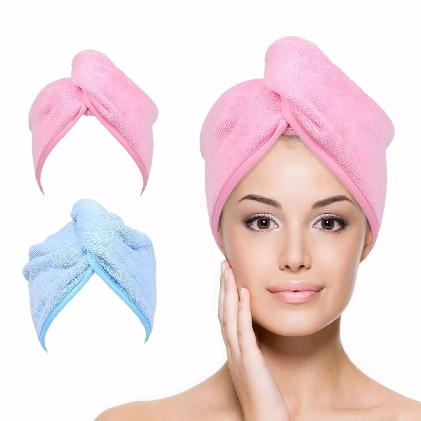 Rapid Fast Drying Hair Towel Turban Wrap Ultra Absorbent Microfiber Shower Cap For Wet Hair Soft Ba 10