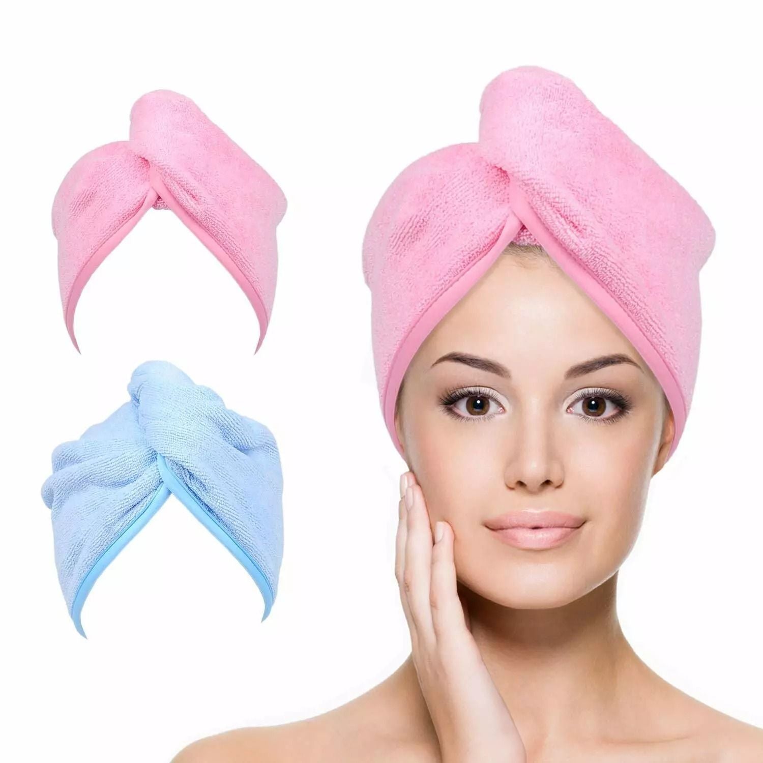 Rapid Fast Drying Hair Towel Turban Wrap Ultra Absorbent Microfiber Shower Cap For Wet Hair Soft Ba 10