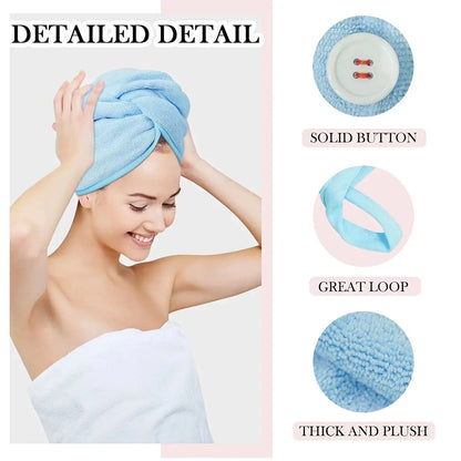 Rapid Fast Drying Hair Towel Turban Wrap Ultra Absorbent Microfiber Shower Cap For Wet Hair Soft Ba 1