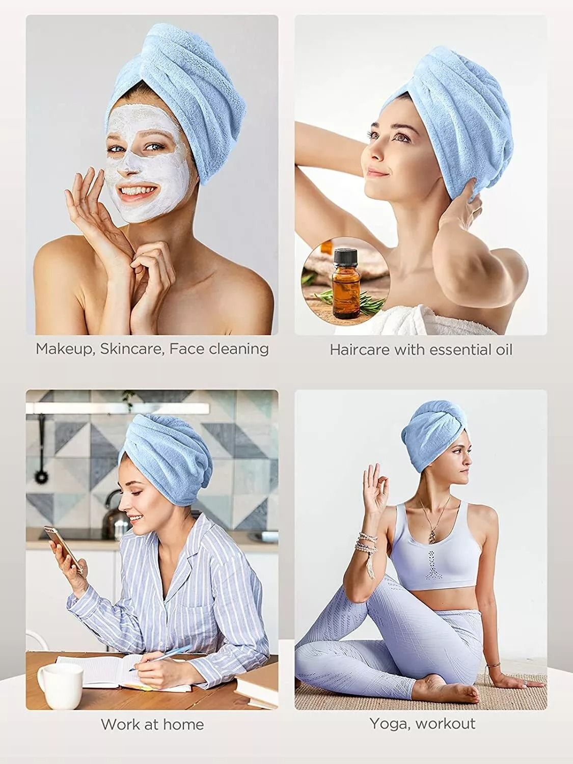 Rapid Fast Drying Hair Towel Turban Wrap Ultra Absorbent Microfiber Shower Cap For Wet Hair Soft Ba 2