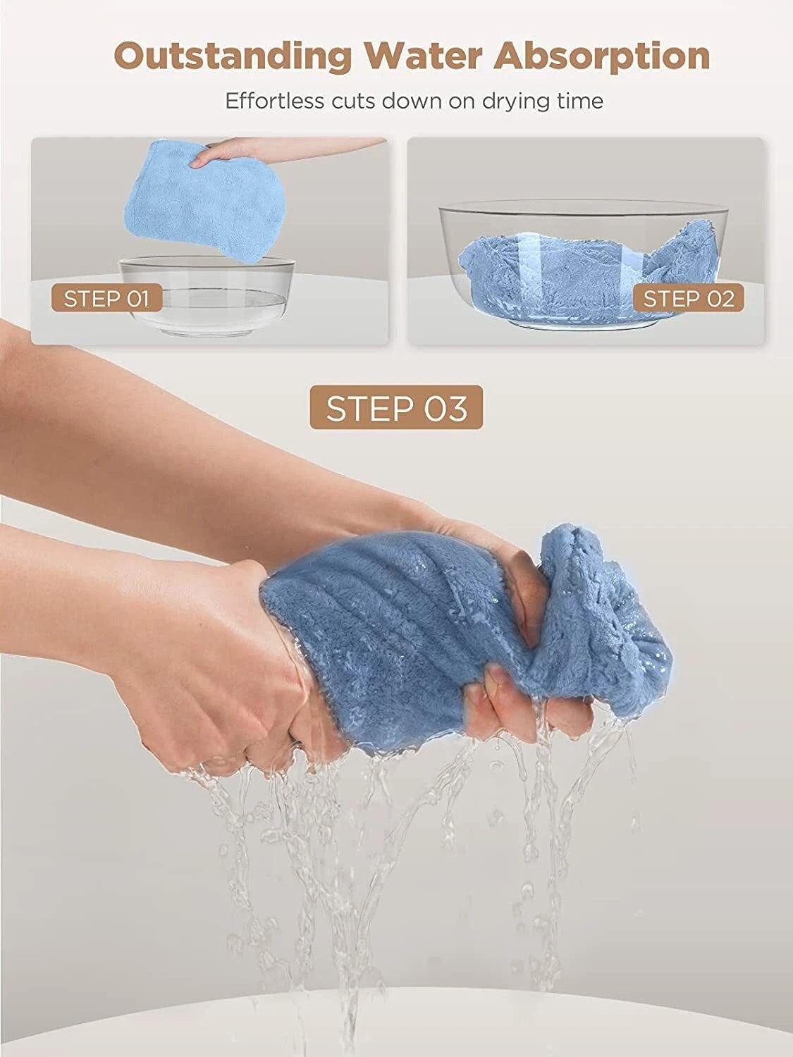 Rapid Fast Drying Hair Towel Turban Wrap Ultra Absorbent Microfiber Shower Cap For Wet Hair Soft Ba 3