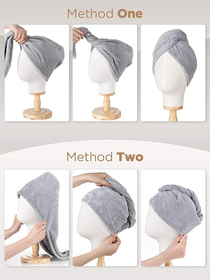 Rapid Fast Drying Hair Towel Turban Wrap Ultra Absorbent Microfiber Shower Cap For Wet Hair Soft Ba 4