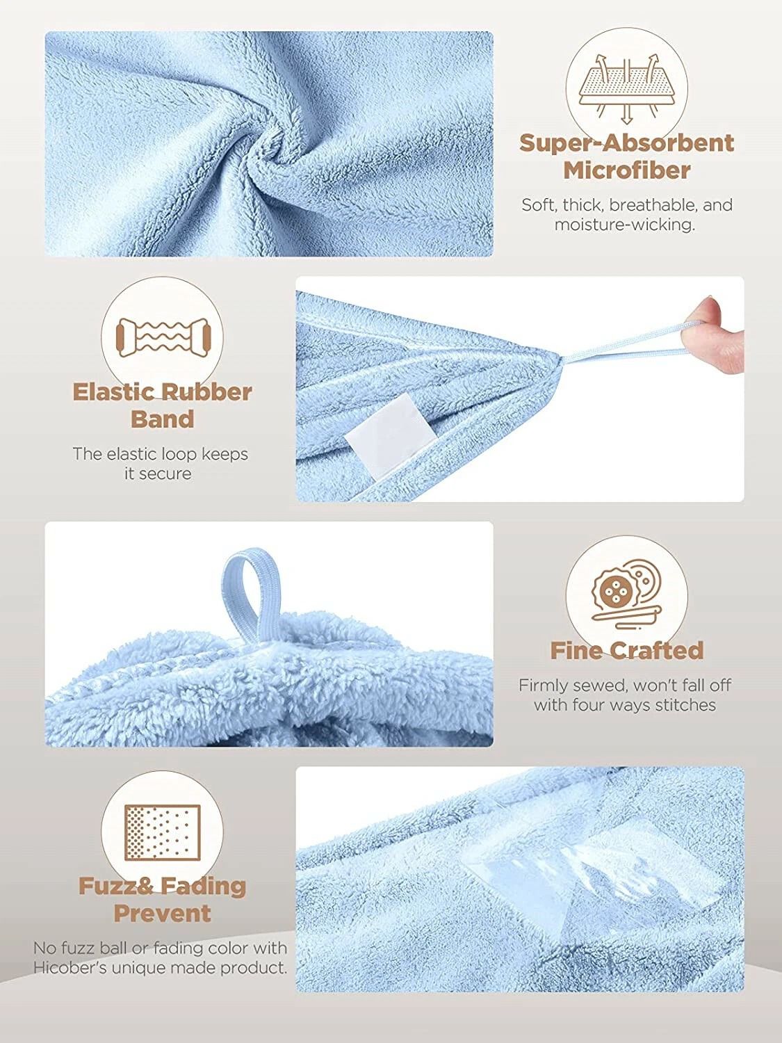 Rapid Fast Drying Hair Towel Turban Wrap Ultra Absorbent Microfiber Shower Cap For Wet Hair Soft Ba 6