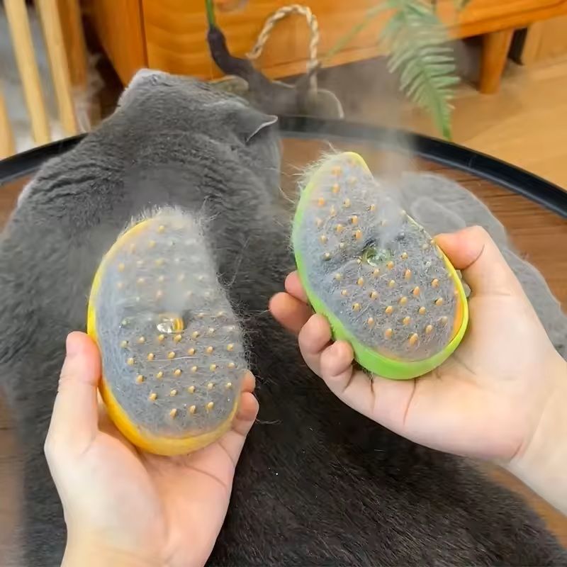 3 In 1 Steamy Pet Grooming Brush With Electric Spray For Detangling And Massage 1