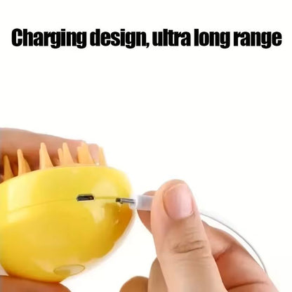 3 In 1 Steamy Pet Grooming Brush With Electric Spray For Detangling And Massage 2