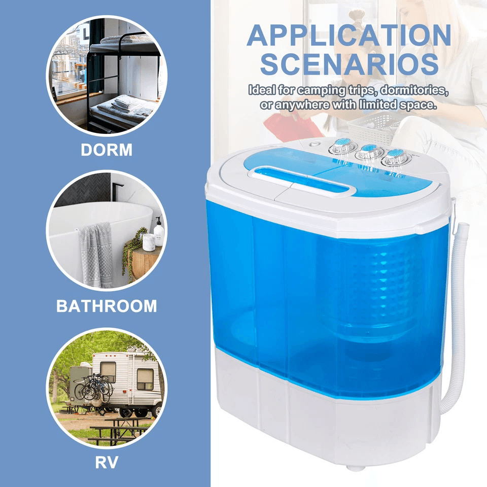Compact Washing Machine Lightweight Portable Washer With Spin Cycle Dryer Twin Tub Laundry Applianc 2
