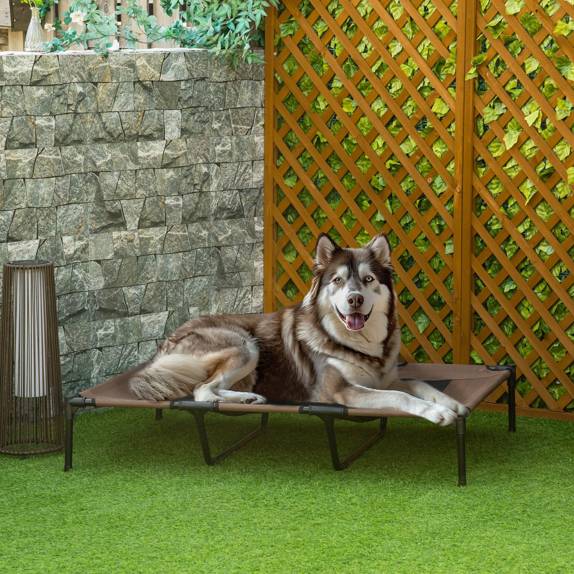 Elevated Dog Bed Raised Pet Cot With Oxford Fabric For Indoor  Outdoor Use 1