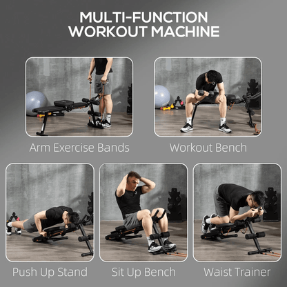 Foldable MultiUse Ab Trainer Abdominal Cruncher Sit Up Bench  Side Shaper For Home Gym 5