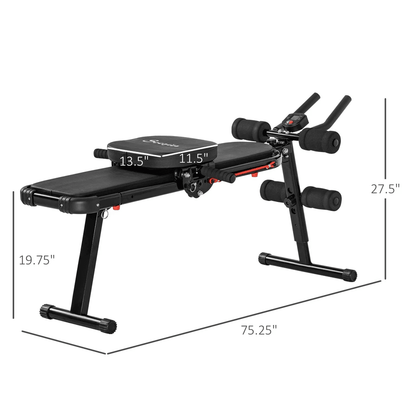 Foldable MultiUse Ab Trainer Abdominal Cruncher Sit Up Bench  Side Shaper For Home Gym 3
